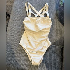 D09.27. NWT VENUS cream color one piece swimsuit w/built in bra.